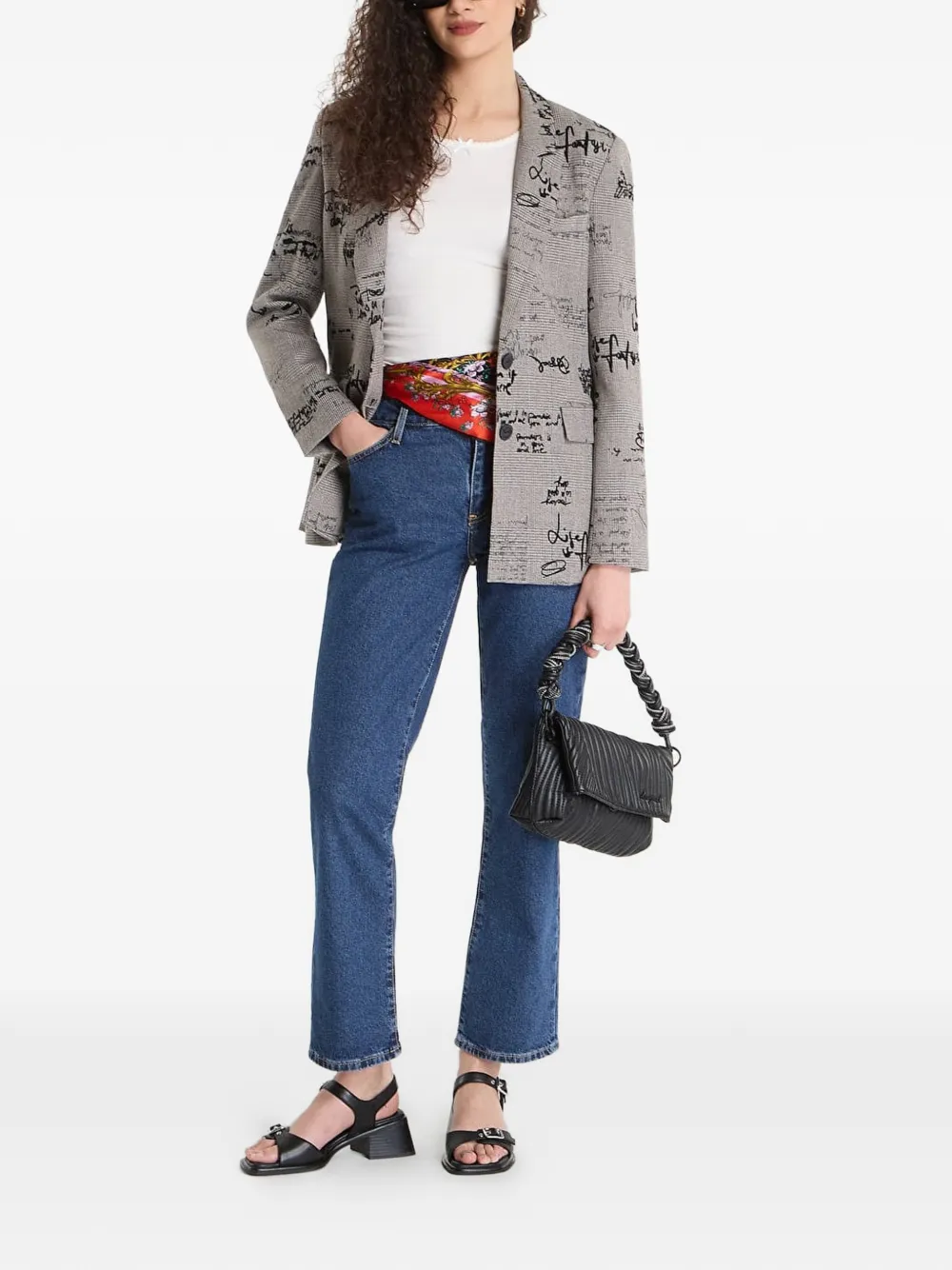 Desigual Geruite blazer Grijs