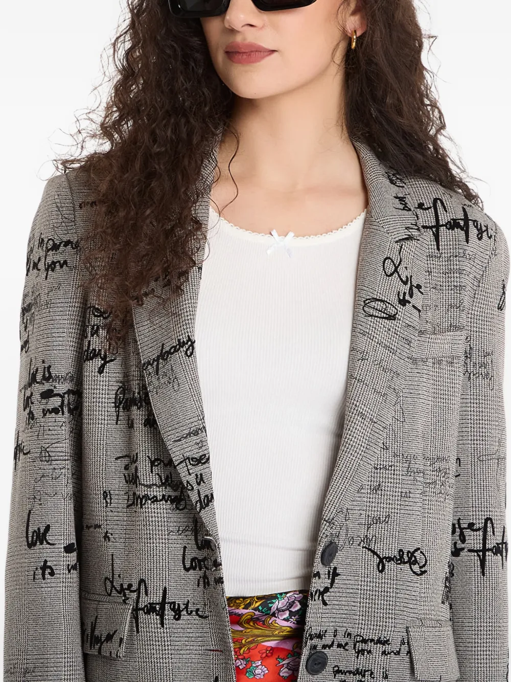 Desigual Geruite blazer Grijs