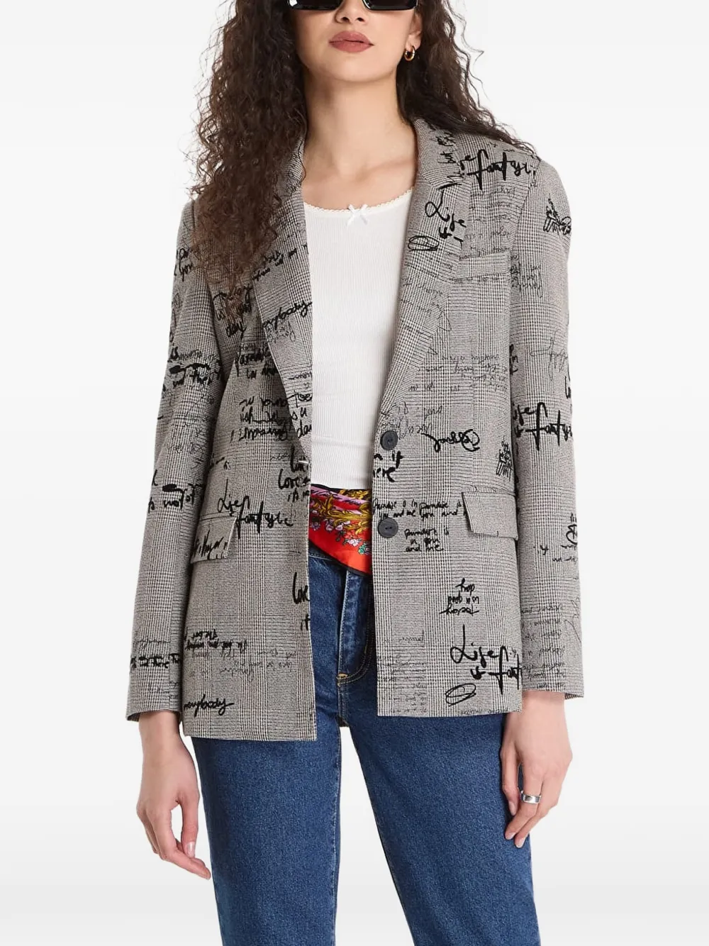 Desigual Blazer a quadri - Grigio