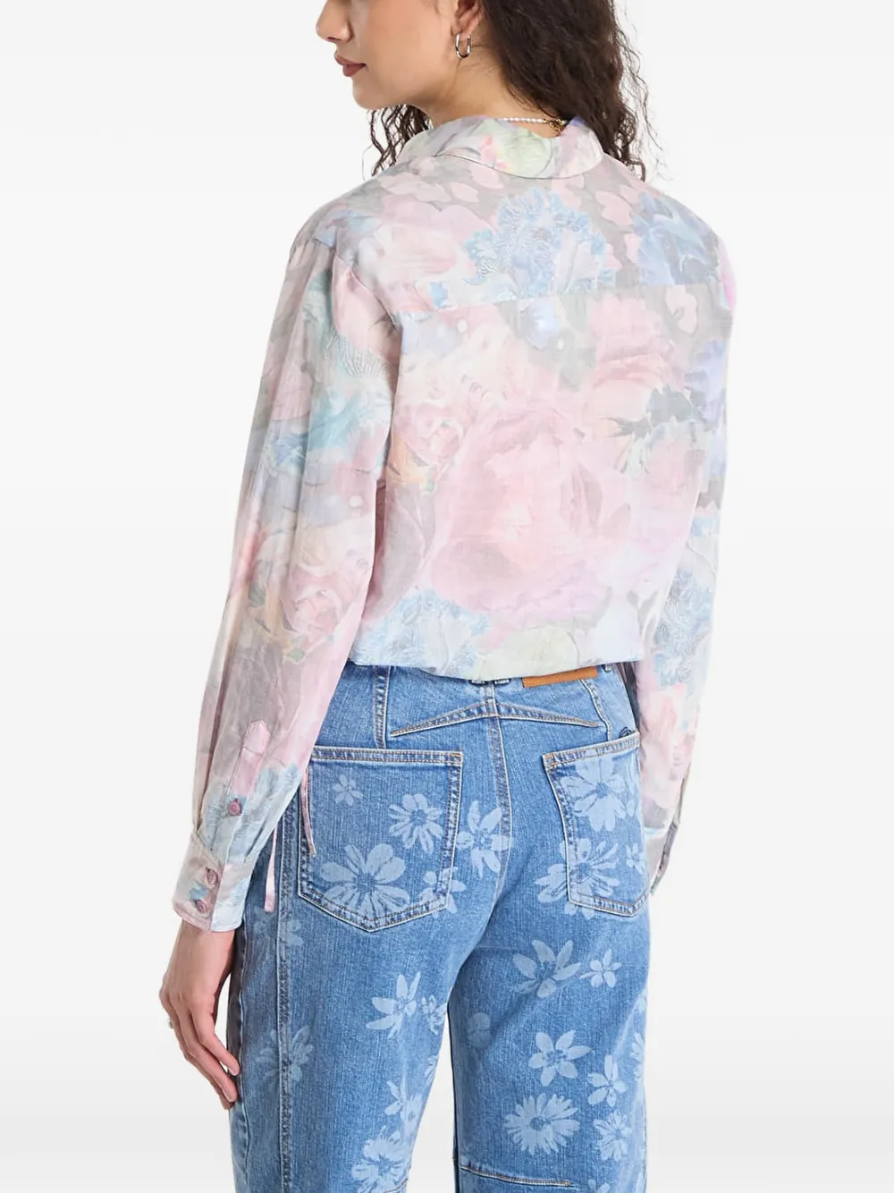 Desigual Blouse met bloemenprint Grijs