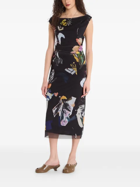 Desigual Collage graphic-print midi dress