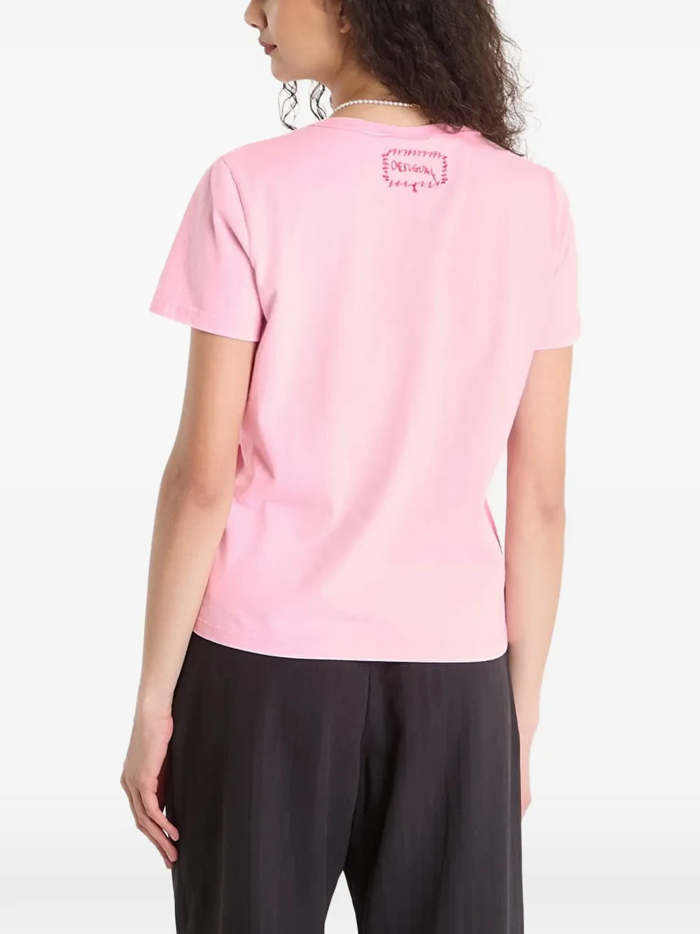 Desigual T-shirt met hartprint Roze