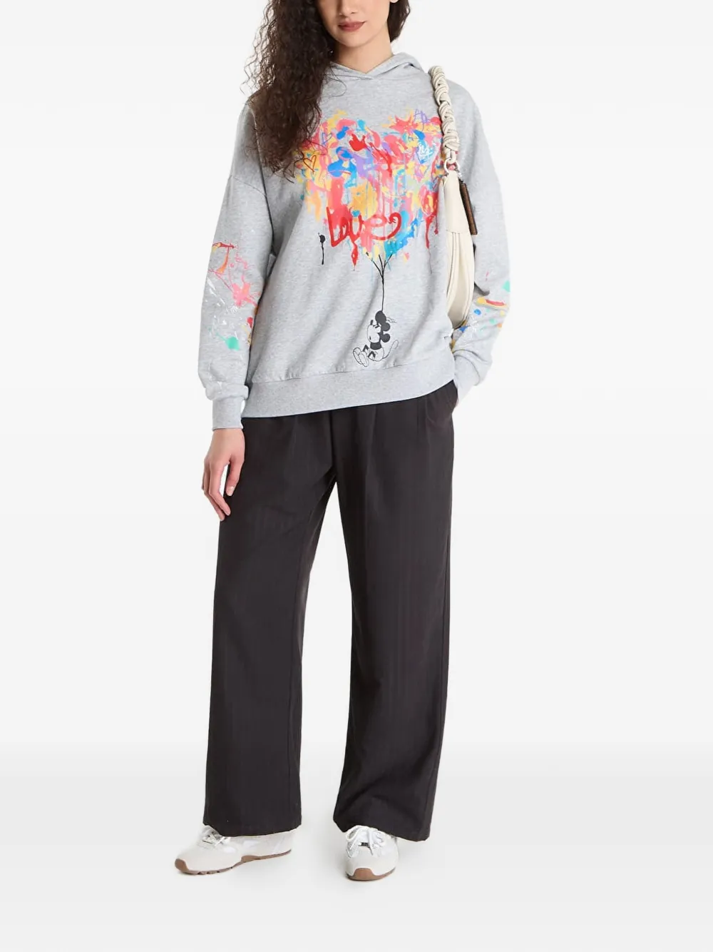 Desigual x Disney Mickey Mouse hoodie met grafische print Grijs