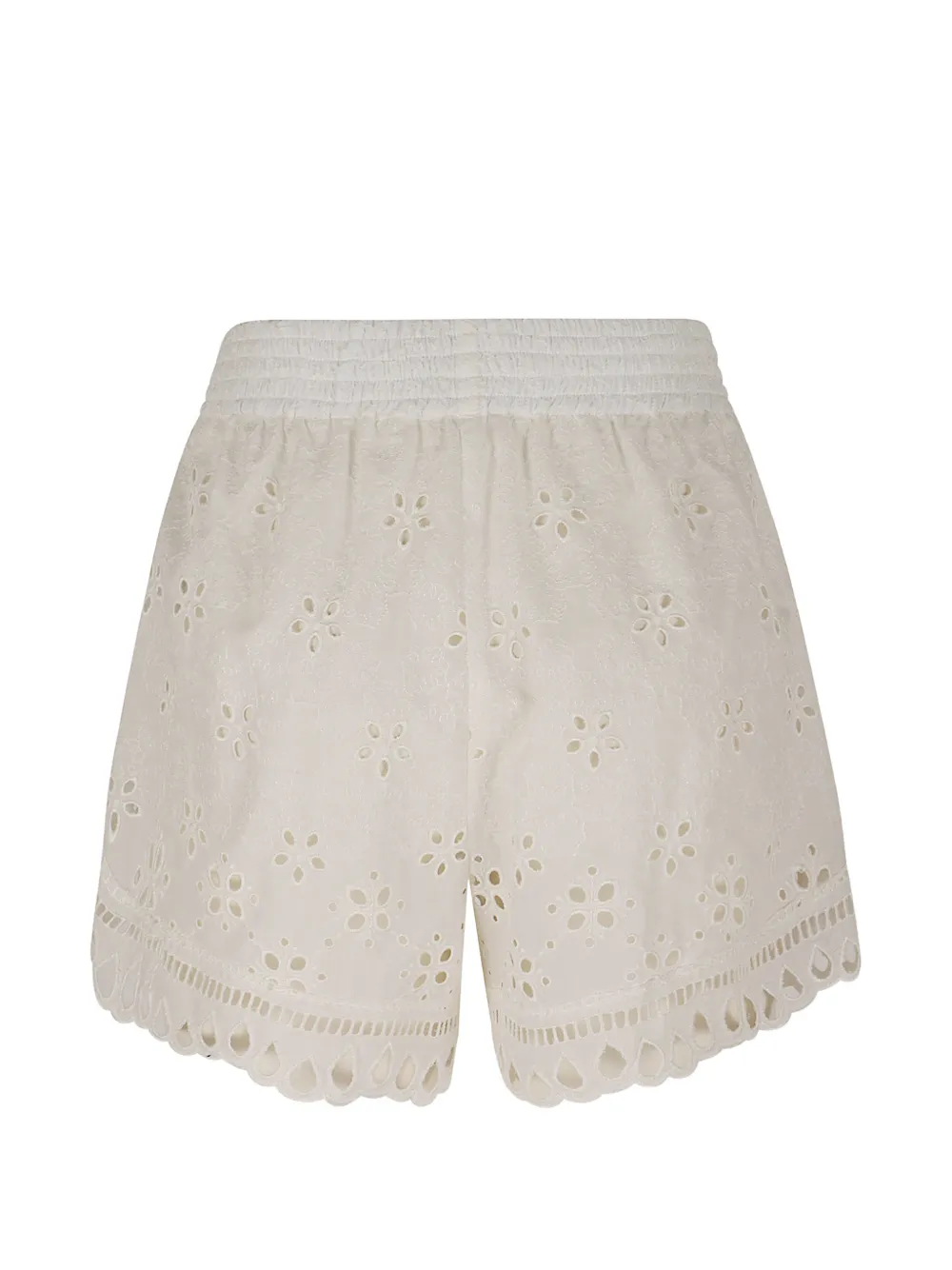 Ermanno Scervino Gewelfde broderie anglaise shorts Beige
