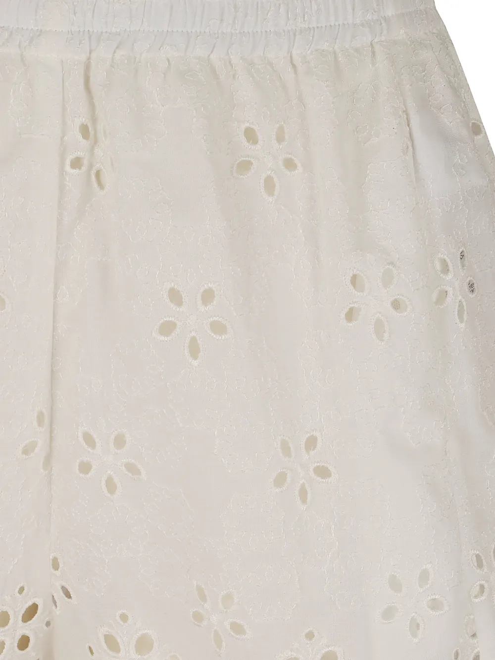 Ermanno Scervino Gewelfde broderie anglaise shorts Beige