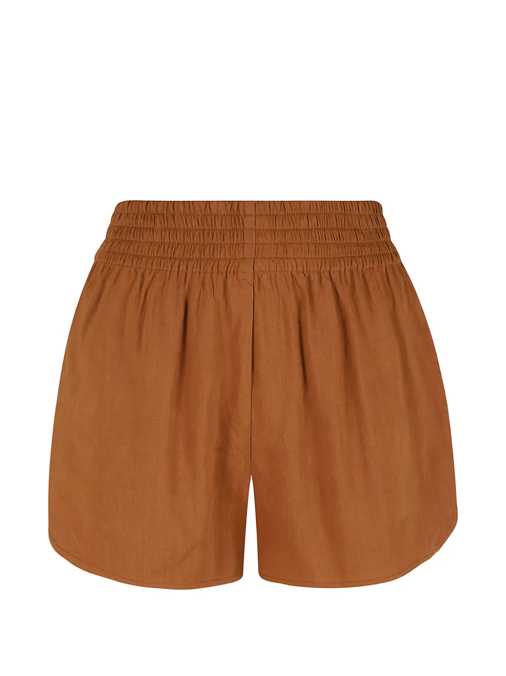 Ermanno Scervino shirred-waistband curved-hem shorts - Marrone