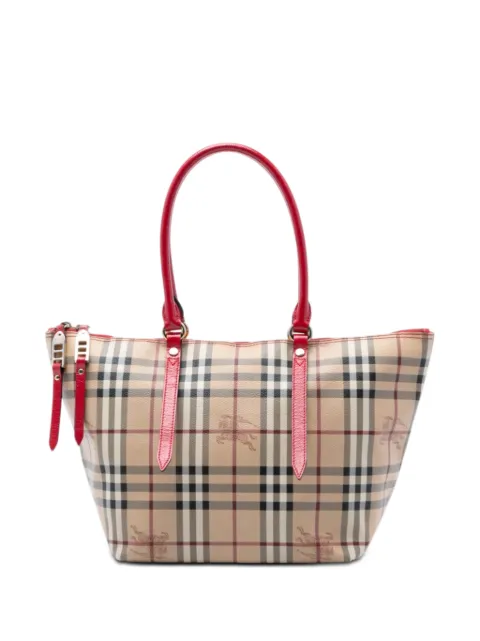 Burberry Pre-Owned tote Salisbury pequena de lona revestida Haymarket Check 2010-2025