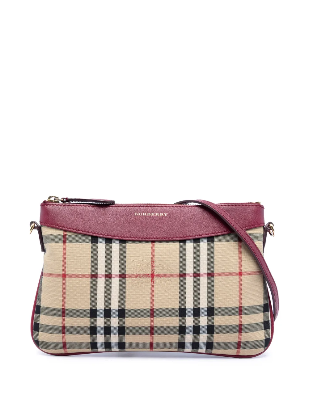 Burberry Pre-Owned 2000-2017 Haymarket Check Nylon Peyton crossbody bag - Rosso