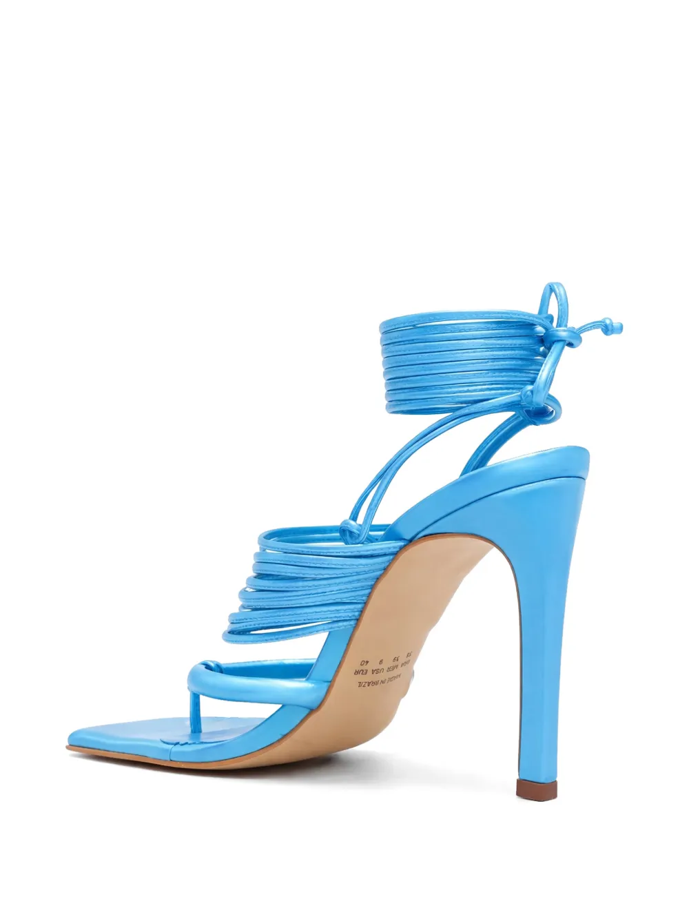 Amir Slama Sandalen met meerdere bandjes en striksluiting Blauw