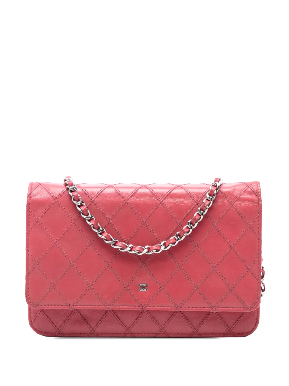 CHANEL Pre-Owned 2010-2011 CC Lambskin Wild Stitch Wallet on Chain crossbody bag - Rosa