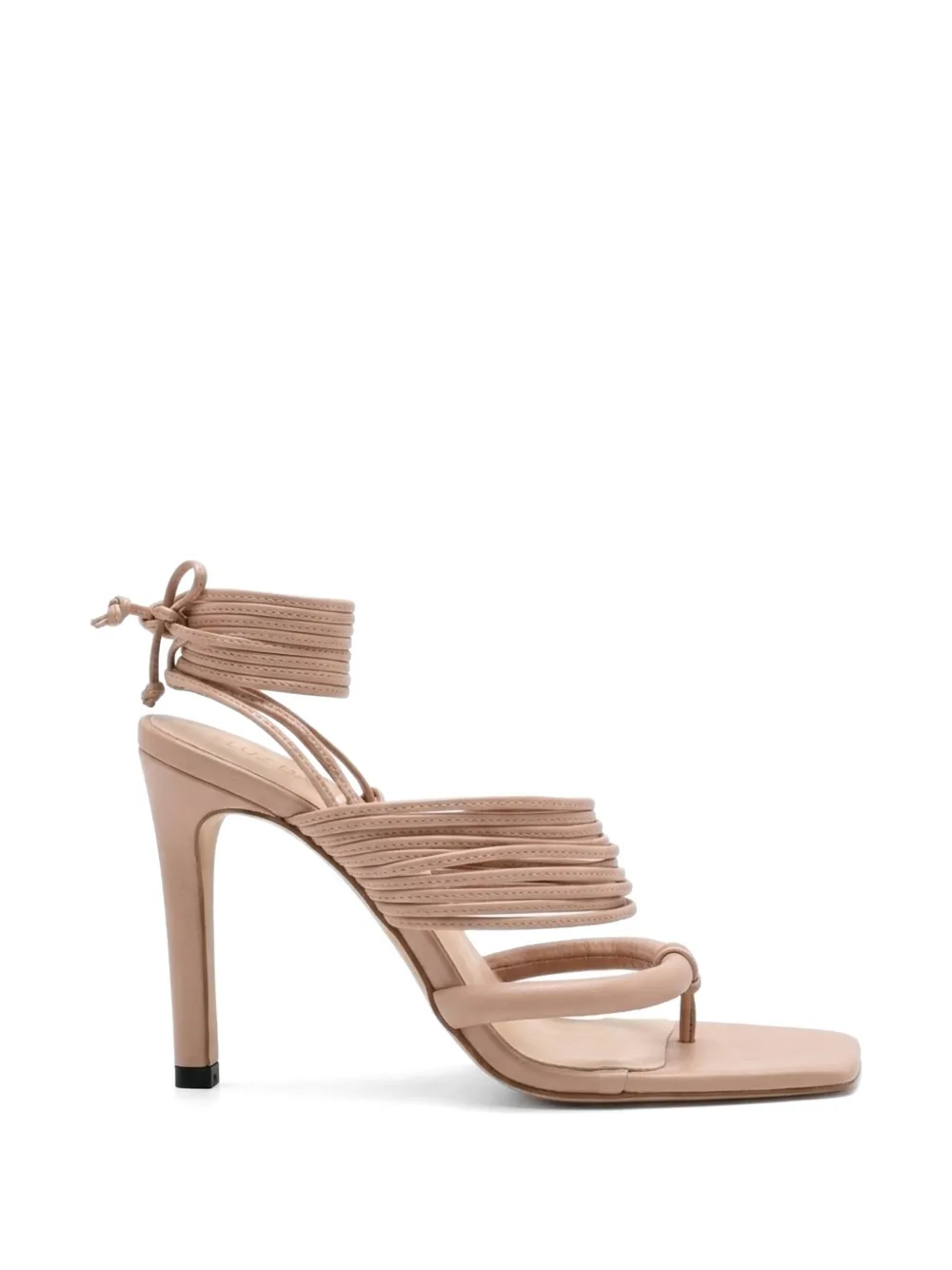 Amir Slama Sandalen met meerdere bandjes en striksluiting Beige