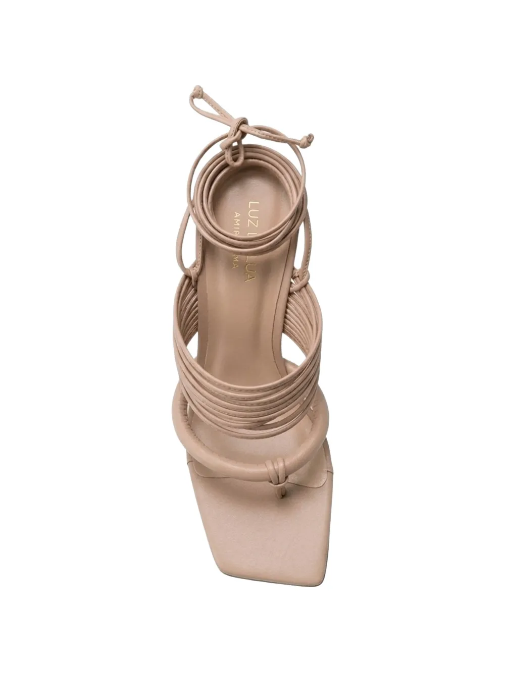 Amir Slama Sandalen met meerdere bandjes en striksluiting Beige