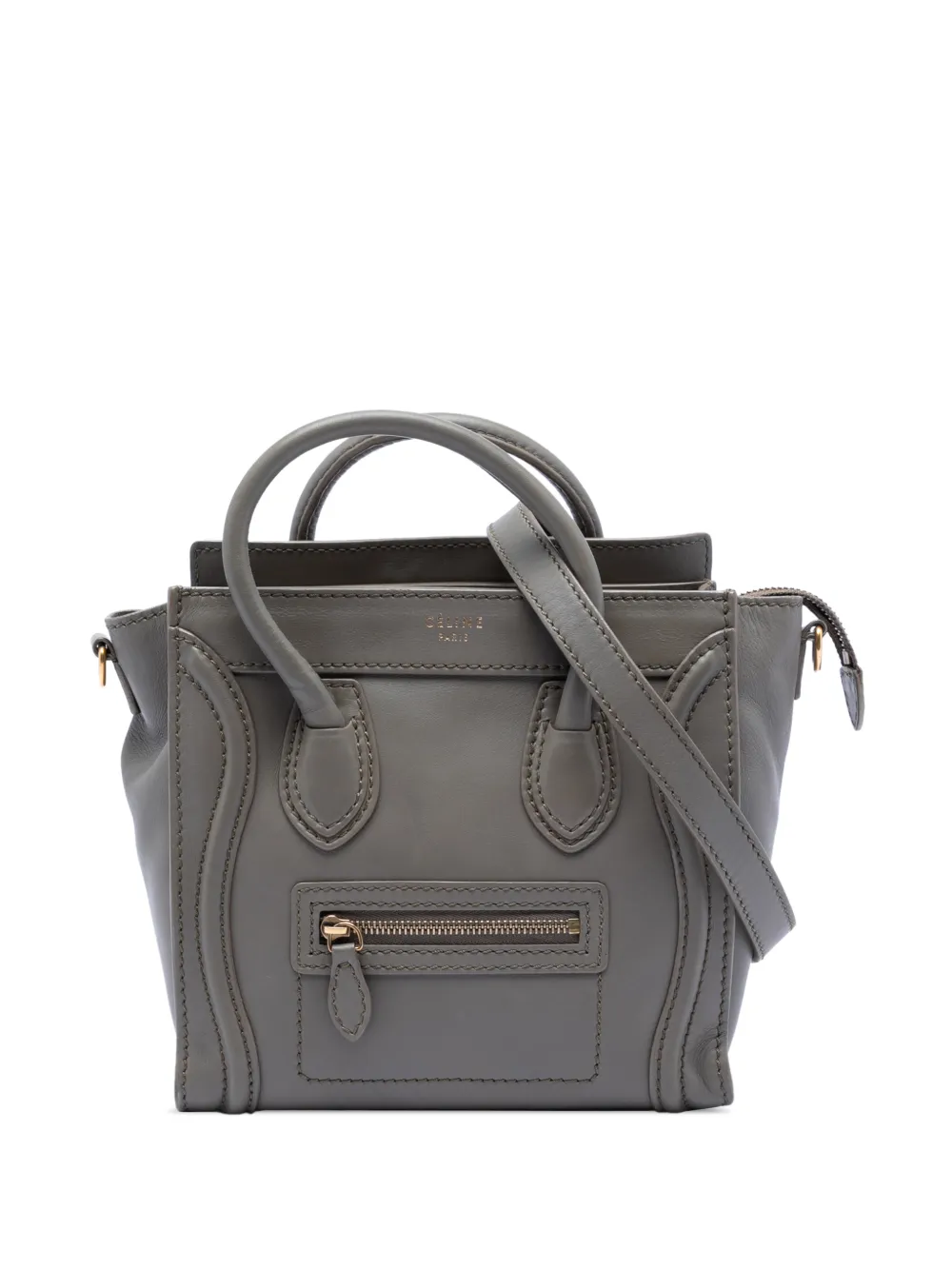 Celine Pre-Owned 2011 Nano Leather Luggage Tote satchel - Grigio