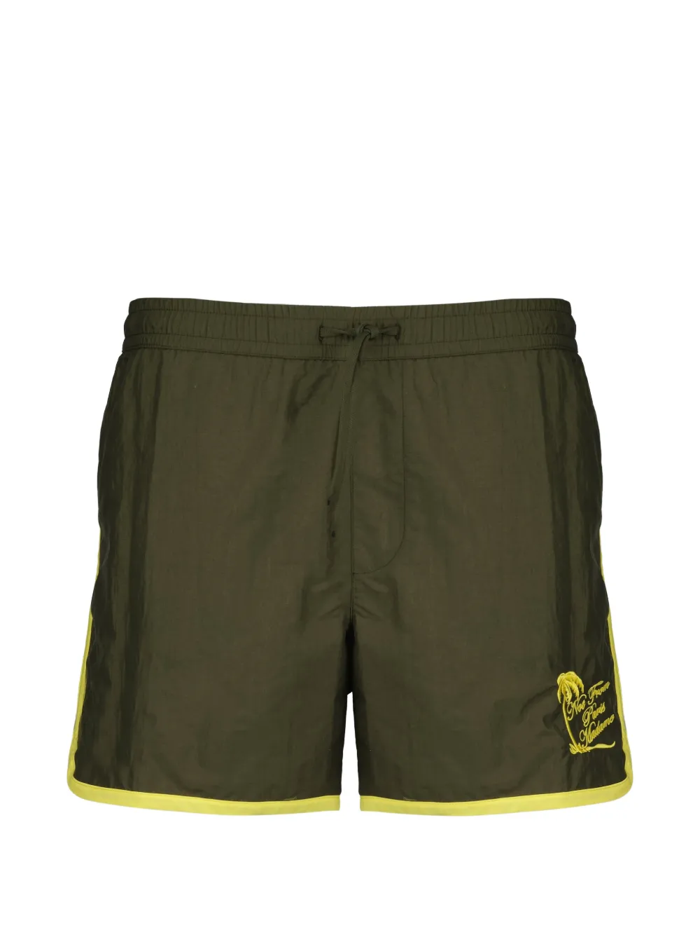 Drôle De Monsieur logo-embroidered swim shorts - Verde