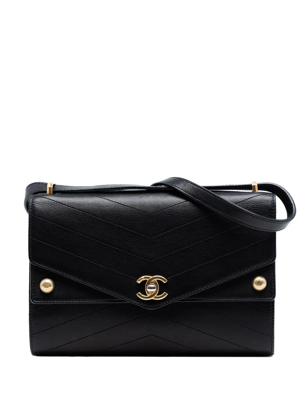 CHANEL Pre-Owned 2019 CC Chevron Calfskin Casual Trip Flap crossbody bag - Nero