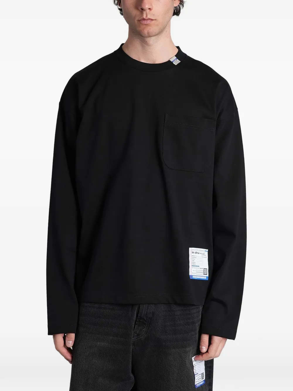 Maison MIHARA YASUHIRO pocket-detail logo-patch sweater - Schwarz