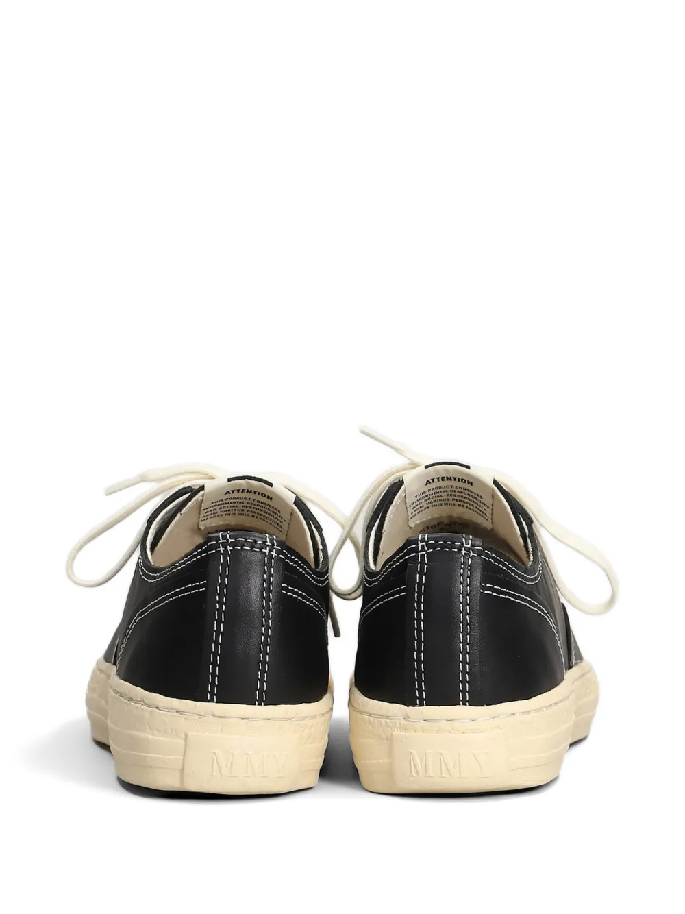 Maison MIHARA YASUHIRO Roy contrast-stitch leather sneakers Zwart