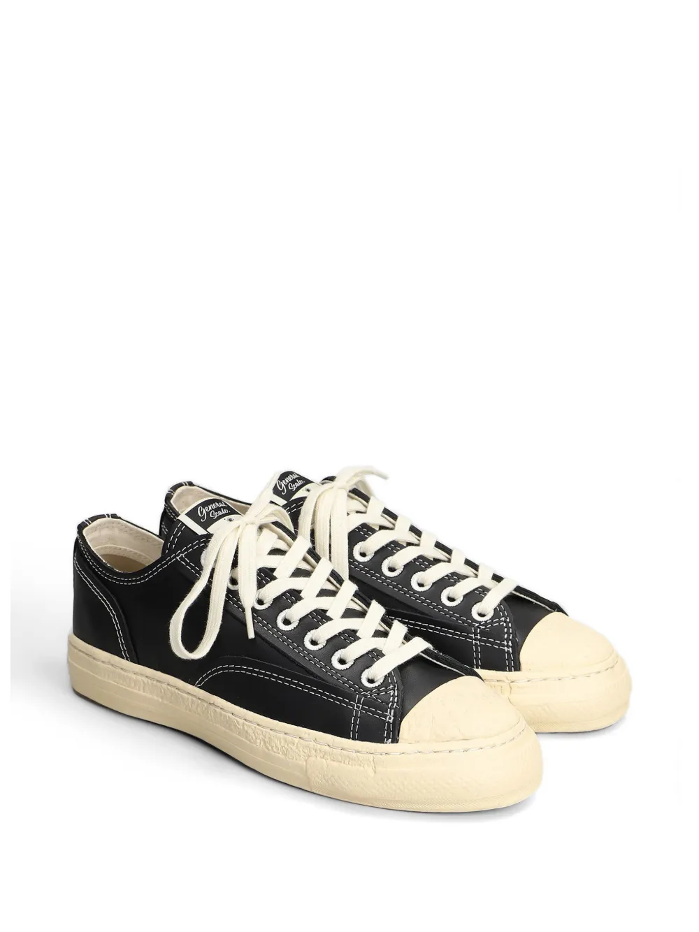 Maison MIHARA YASUHIRO Roy contrast-stitch leather sneakers Zwart