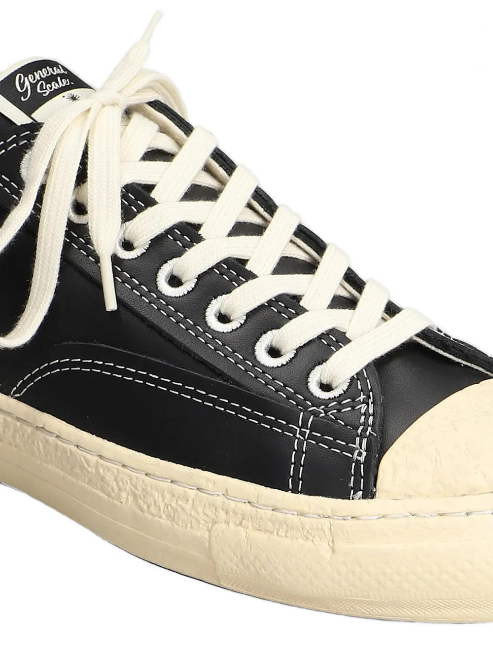 Maison MIHARA YASUHIRO Roy contrast-stitch leather sneakers Zwart