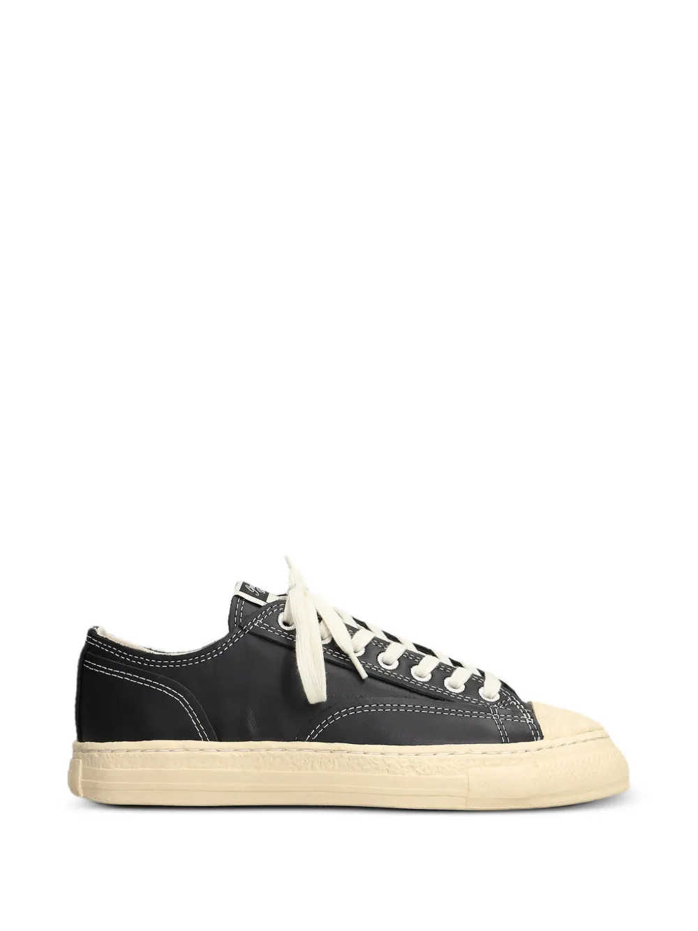 Maison MIHARA YASUHIRO Roy contrast-stitch leather sneakers Zwart