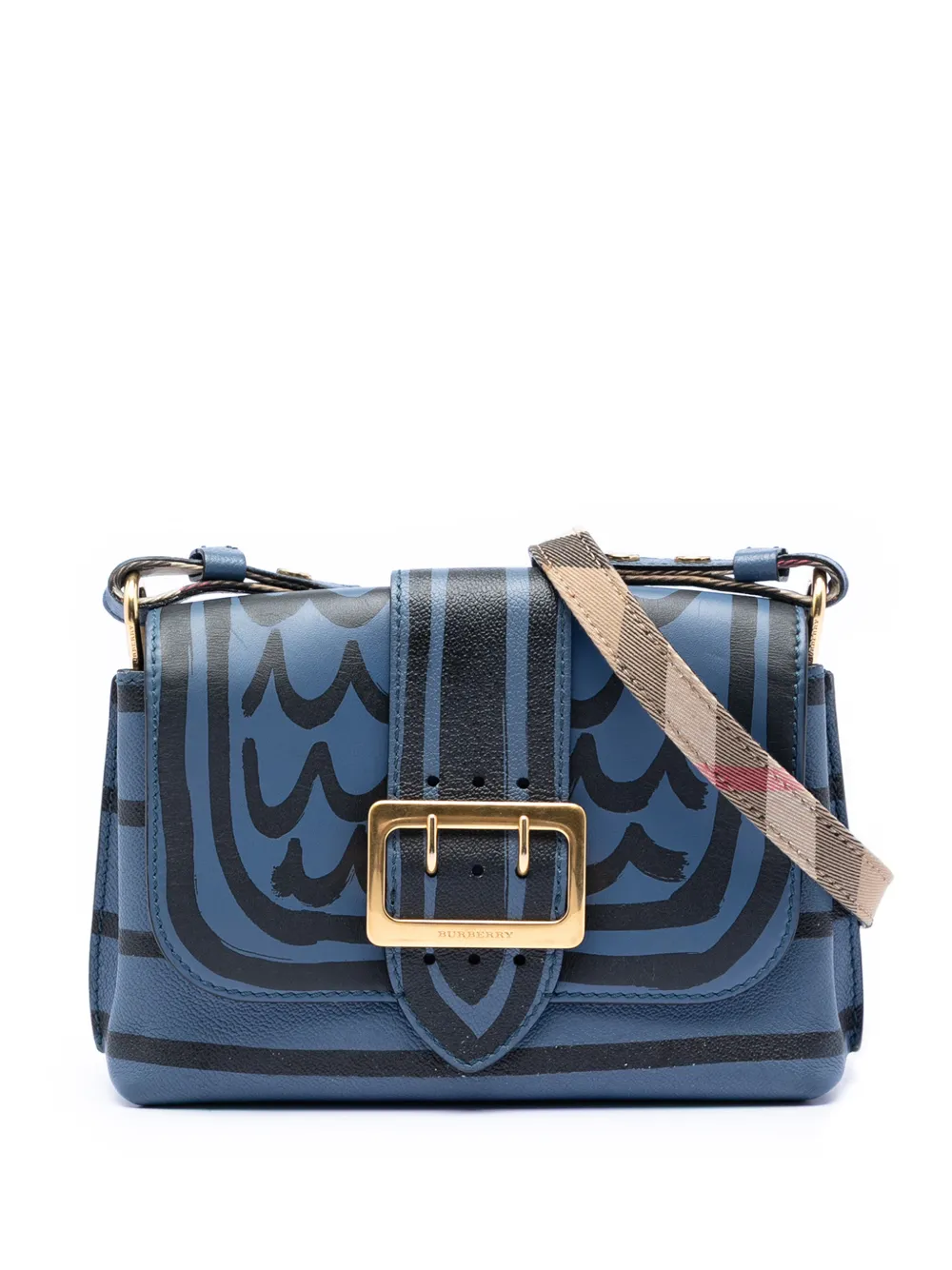 Burberry Pre-Owned 2000-2017 Small Printed Leather Medley Buckle crossbody bag - Blu