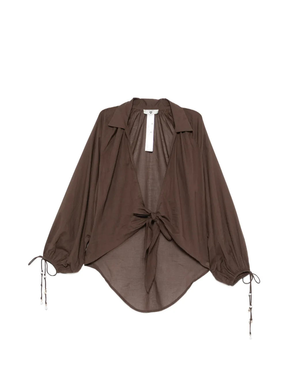 TWINSET tie-front wide-leg top - Marrone