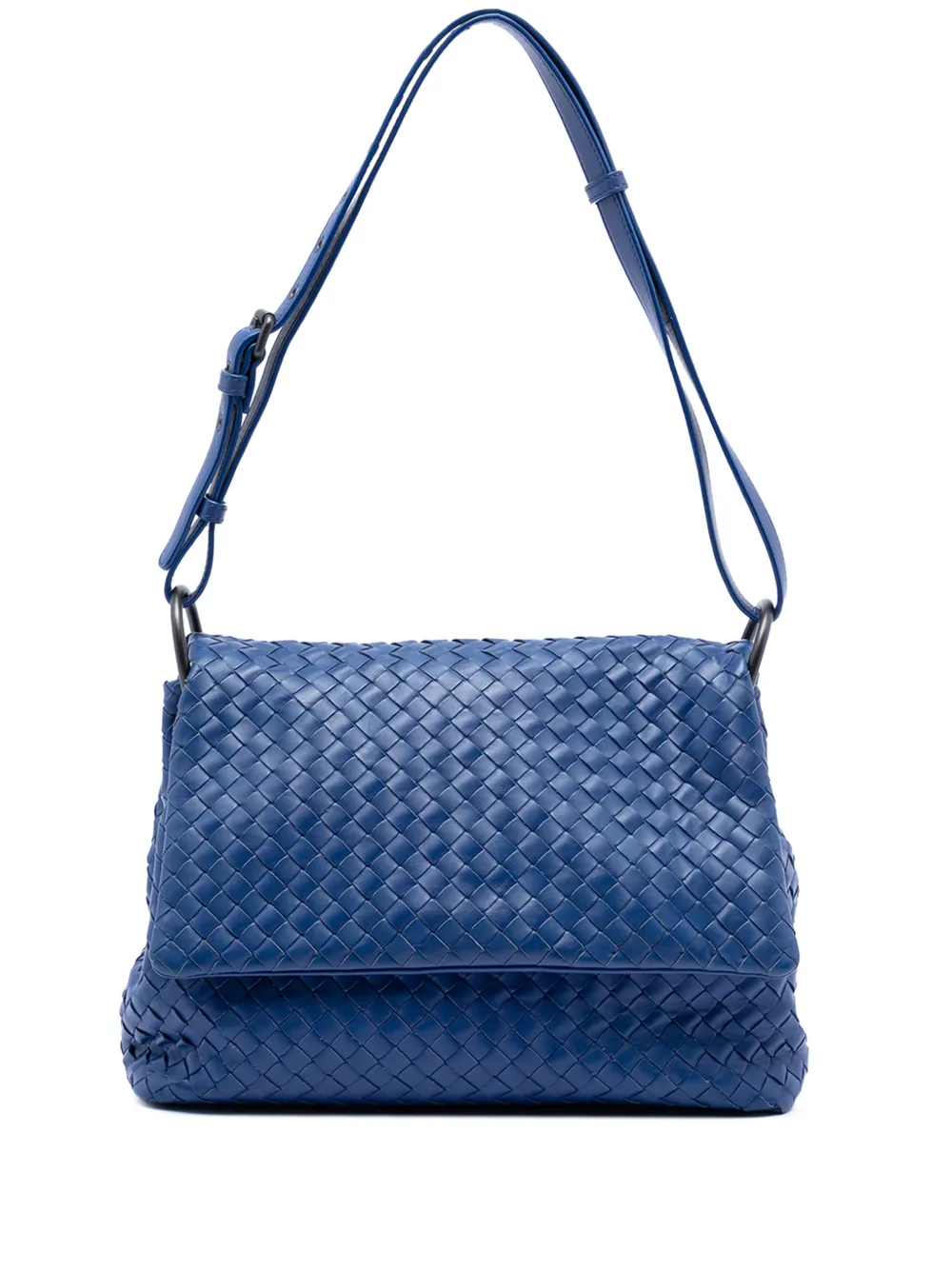 Bottega Veneta Pre-Owned 2012-2026 Nappa Intrecciato Flap shoulder bag - Blu