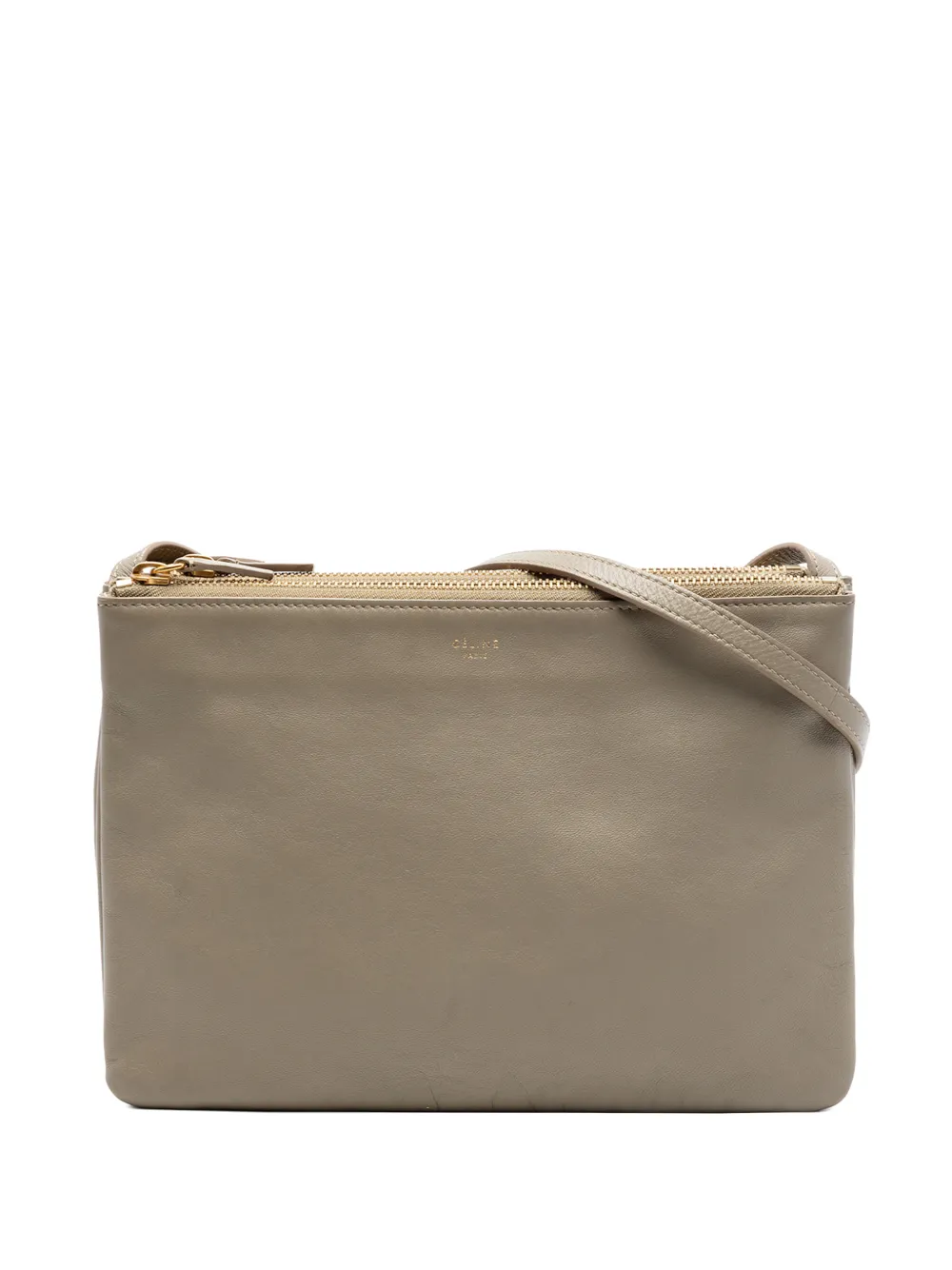 Celine Pre-Owned 2017 Large Lambskin Trio crossbody bag - Marrone