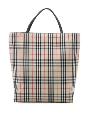 Burberry バーバリー ヘイマーケット チェック トートバッグ ハンド Burberry Pre-Owned 1990-2015 ヘイマーケットチェック ハンドバッグ