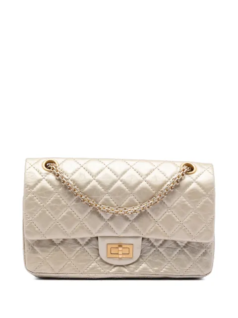 CHANEL Pre-Owned 2012 マトラッセ メタリック エイジドカーフ リイシュー 2.55 ダブルフラップ 225 ショルダーバッグ