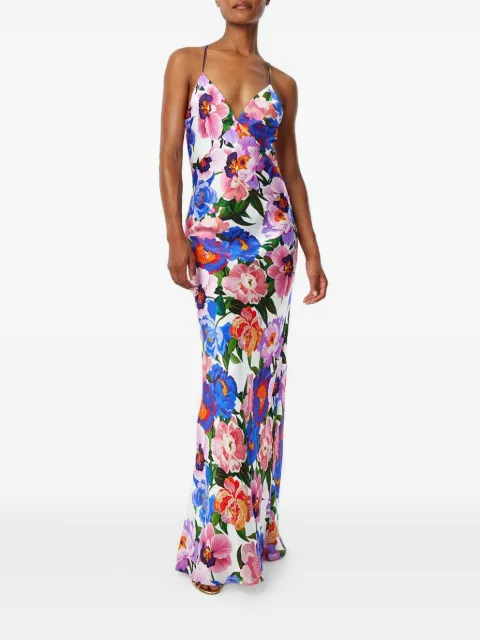 Borgo De Nor vestido largo Olive con estampado floral