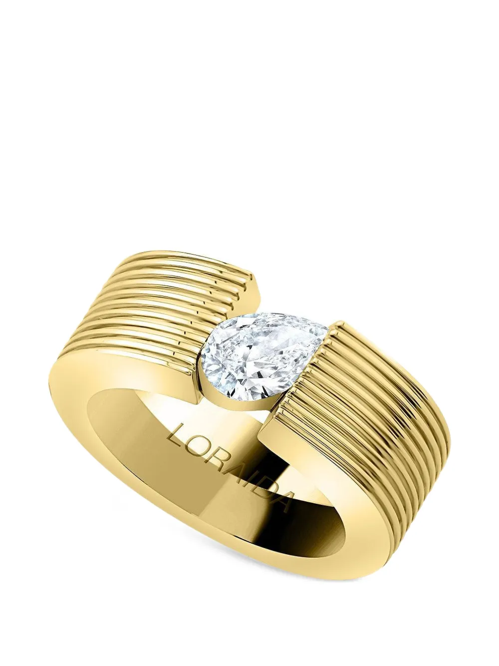 Loraida Orbit Pear diamond pinky ring - Gold