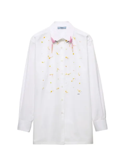 Prada camisa de popelina con bordado