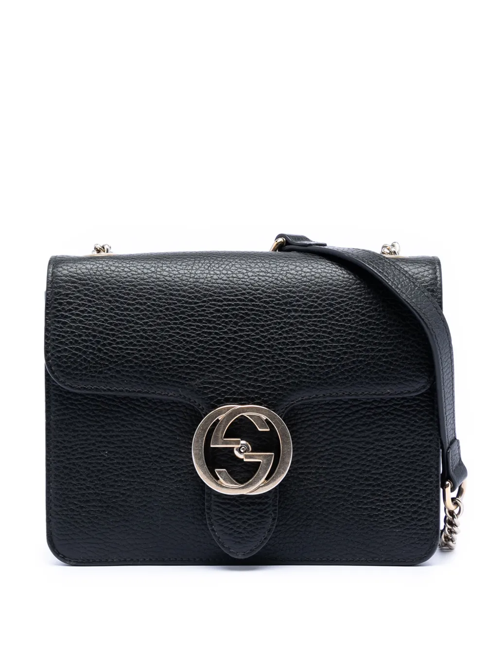 Gucci Pre-Owned 2016-2025 Small Dollar Calfskin Interlocking G crossbody bag - Nero
