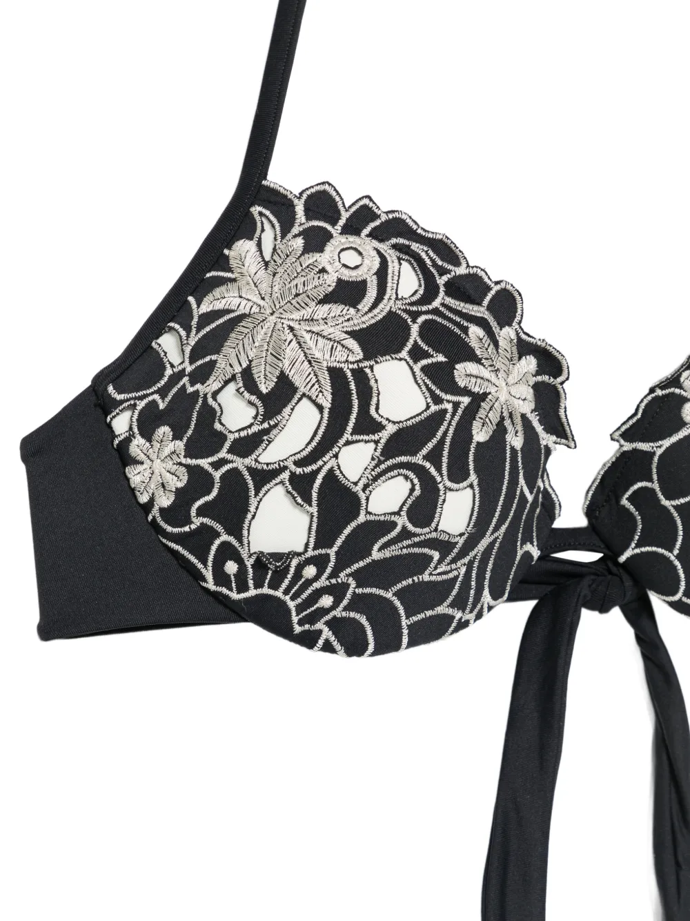 TWINSET Bikini met halternek en borduurwerk Zwart
