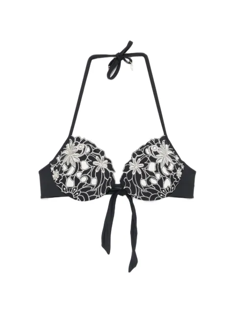 TWINSET embroidered halterneck bikini top