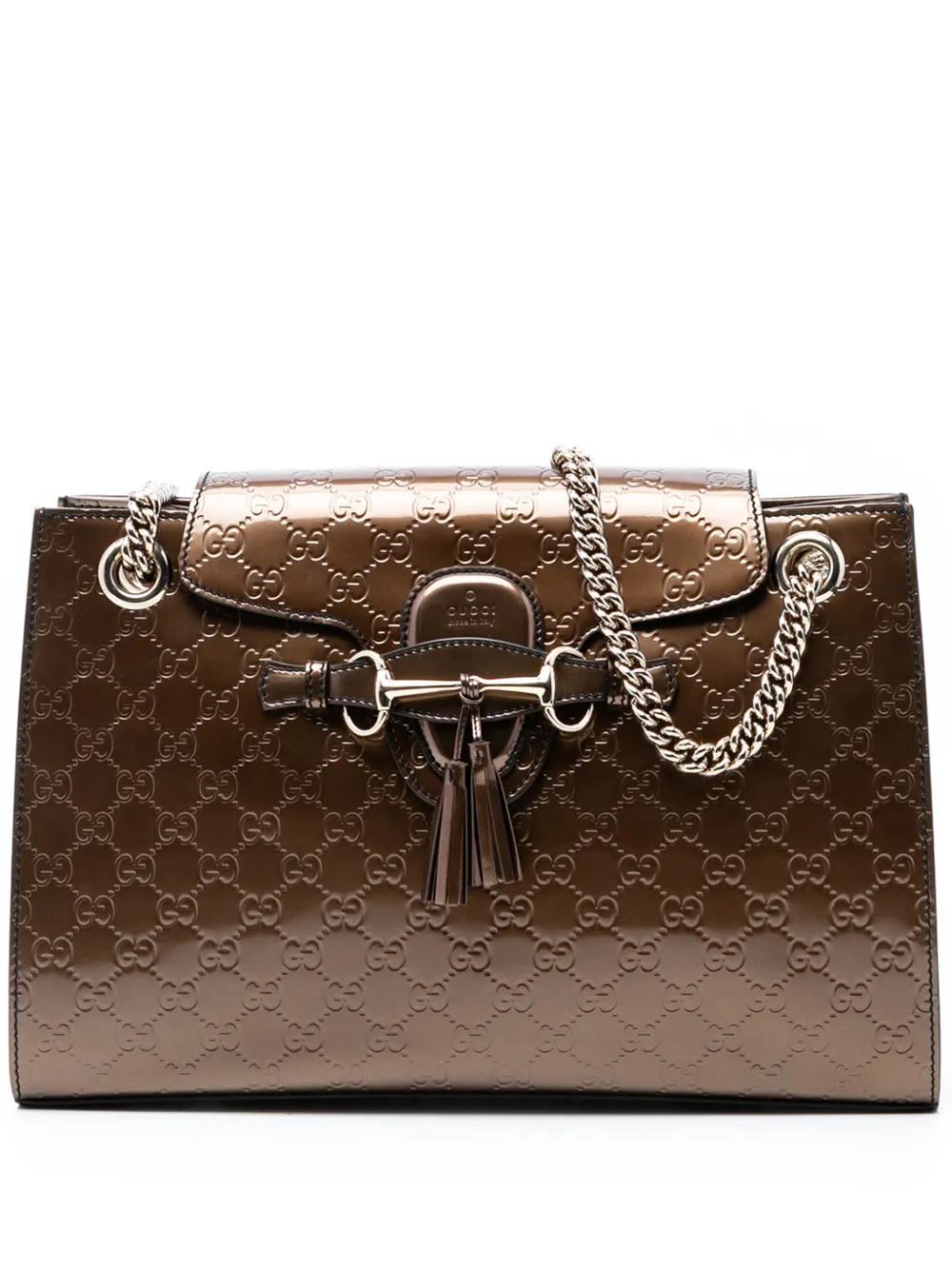 Gucci Pre-Owned 2016-2026 Large Guccissima Emily shoulder bag - Marrone