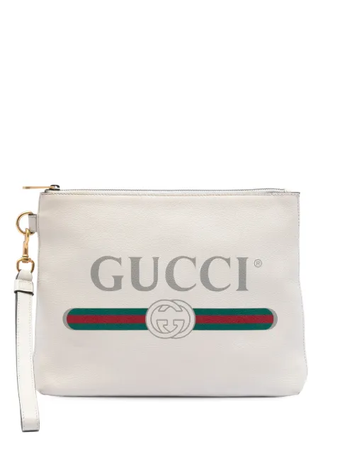 Gucci Pre-Owned 2016-2026 Leather Logo clutch bag