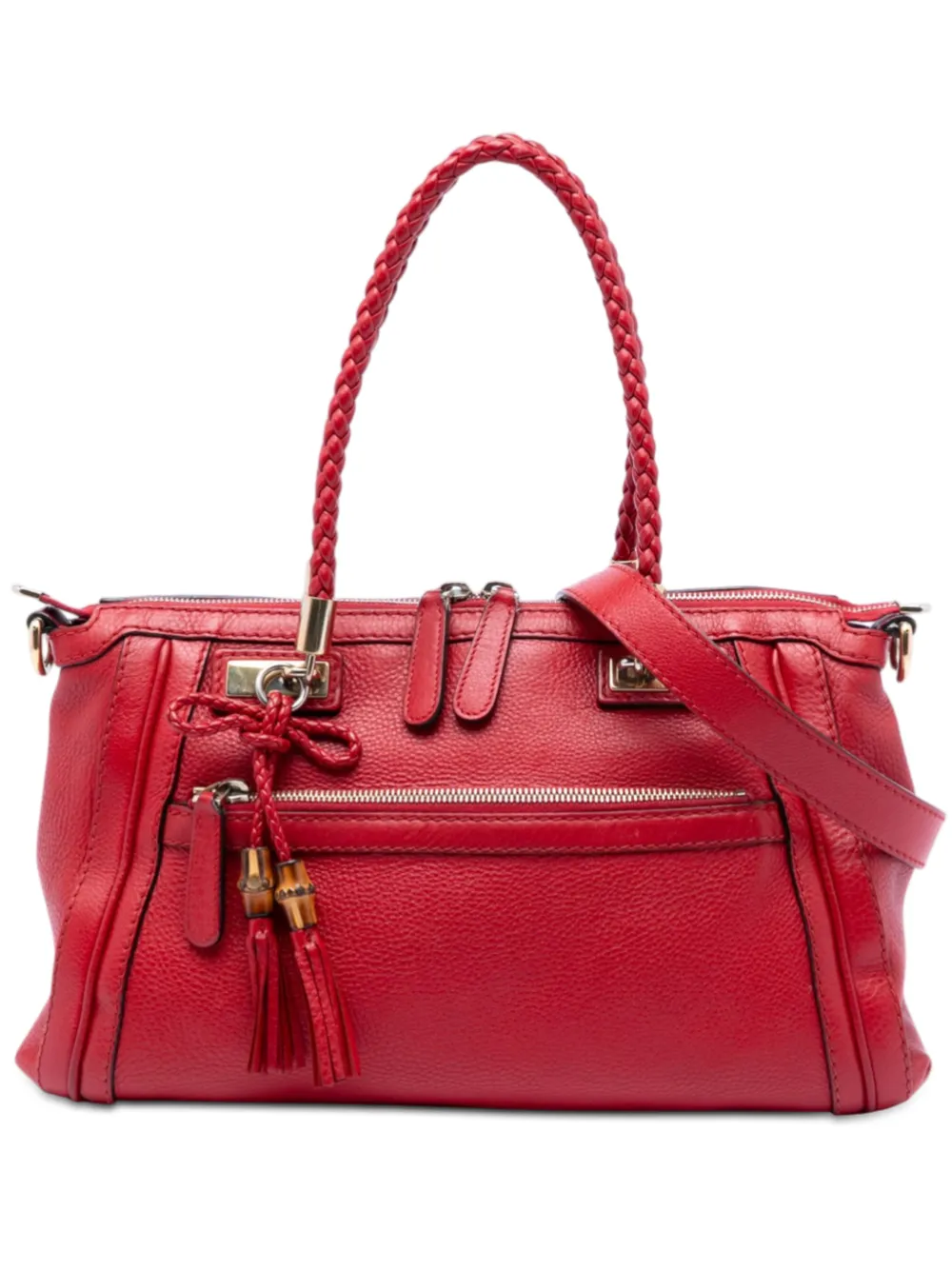Gucci Pre-Owned 2016-2025 Pebbled Calfskin Bella satchel - Rosso