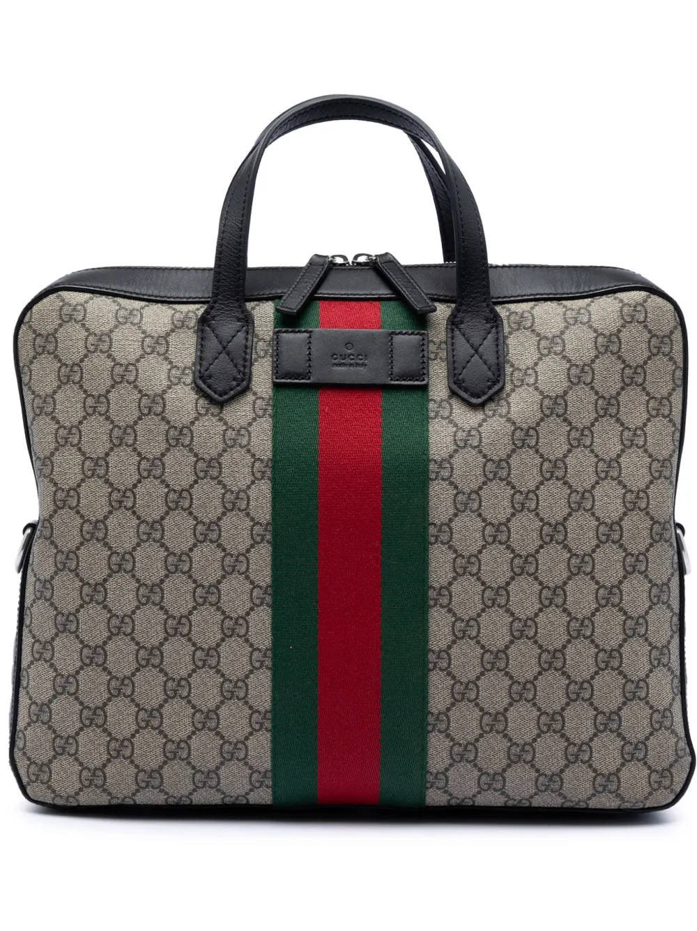 Gucci Pre-Owned 2016-2025 GG Supreme Web Briefcase business bag - Toni neutri