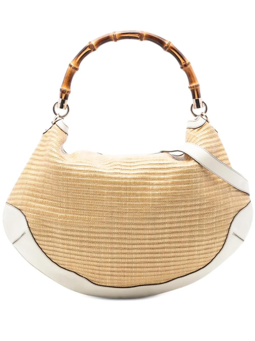 Gucci Pre-Owned 2016-2025 Raffia Peggy Bamboo Hobo satchel - Marrone