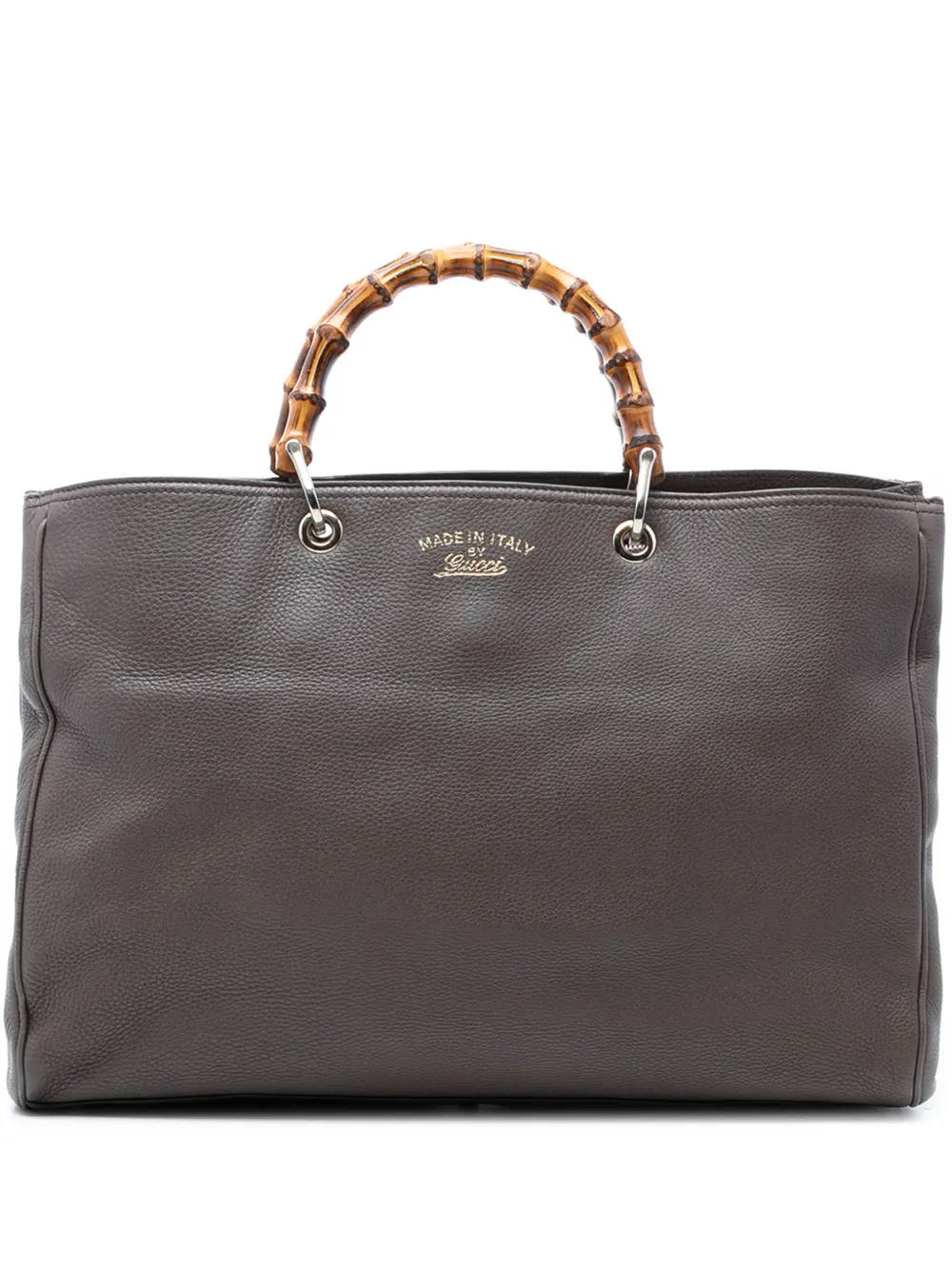 Gucci Pre-Owned 2016-2026 Large Calfskin Bamboo Shopper satchel - Grigio