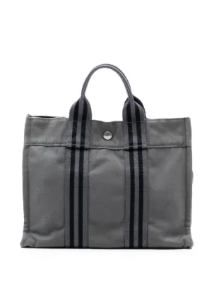 Hermès Pre-Owned Canvas Rectangular Tote | Black | FARFETCH