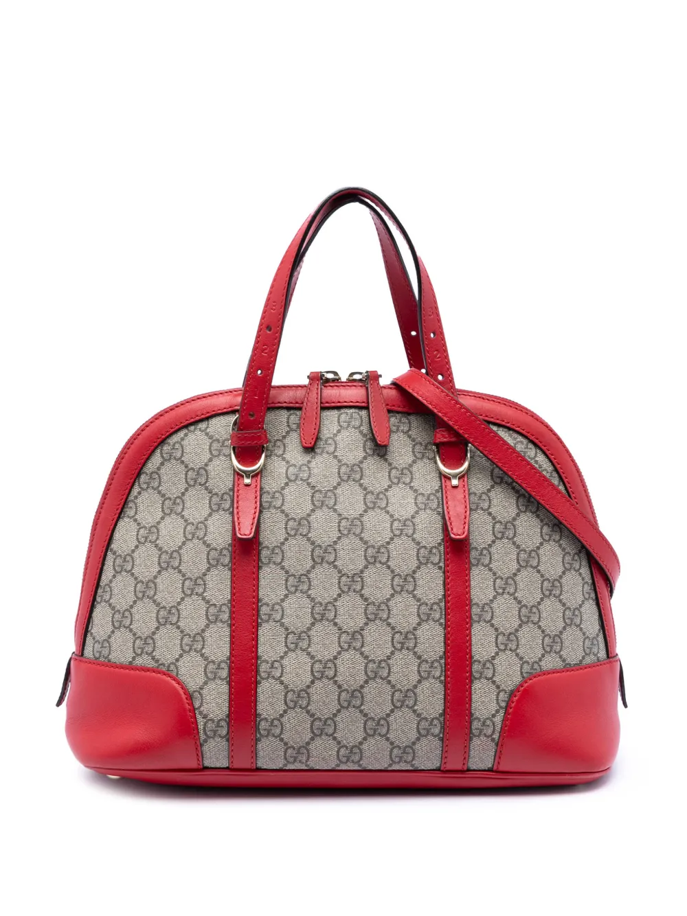 Pre-owned Gucci 2016-2026 Small Gg Supreme Nice Dome Satchel In Neutral