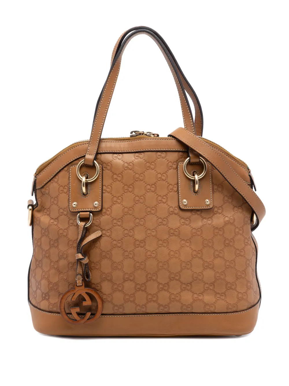 Gucci Pre-Owned 2016-2026 Medium Guccissima Charm Dome satchel - Marrone