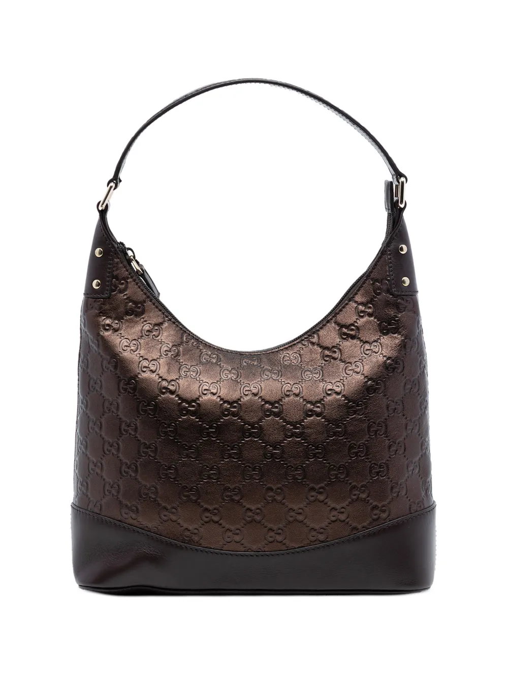 Gucci Pre-Owned 2016-2025 Metallic Guccissima shoulder bag - Marrone