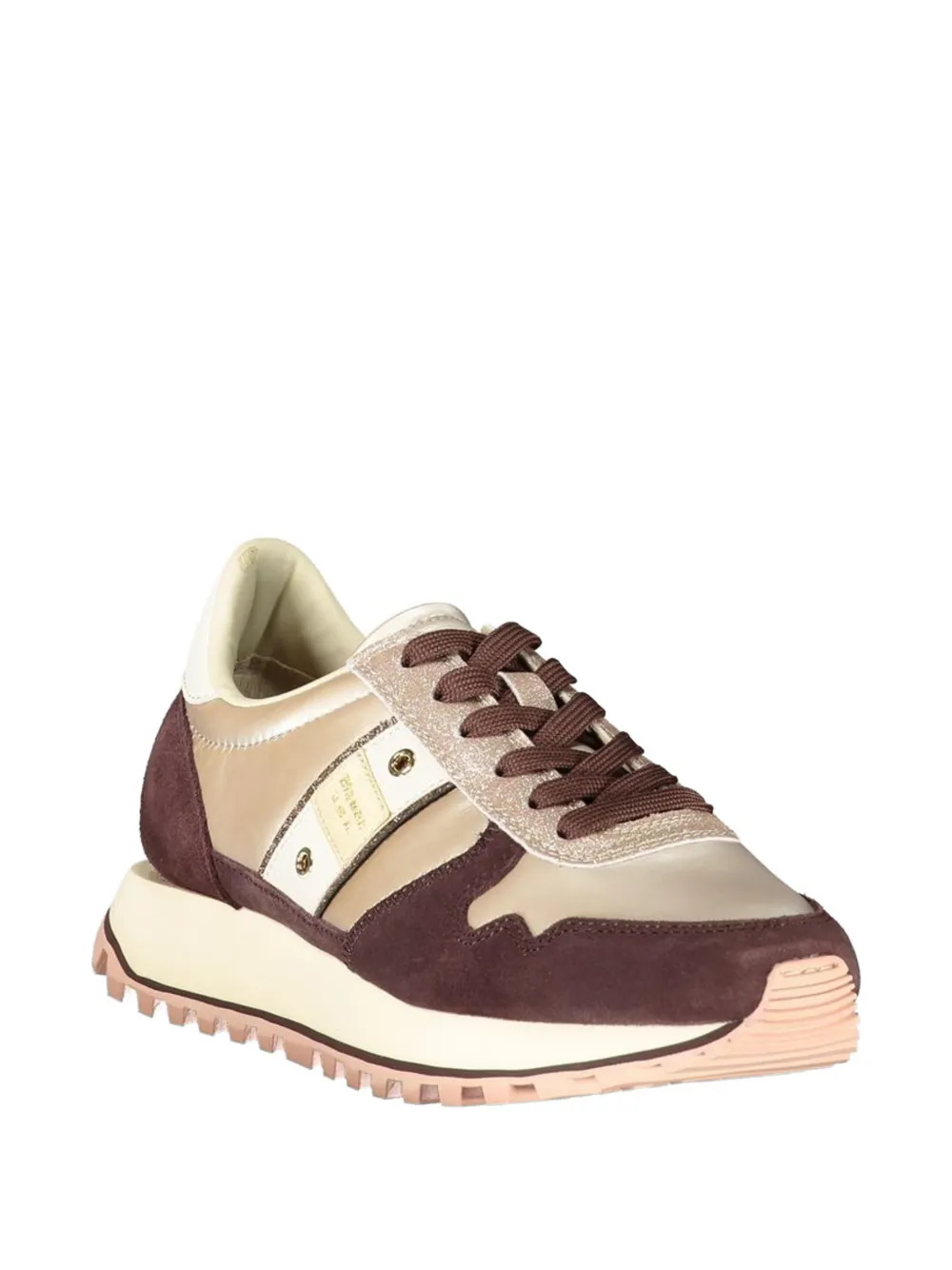 Blauer lace-up sneakers Beige