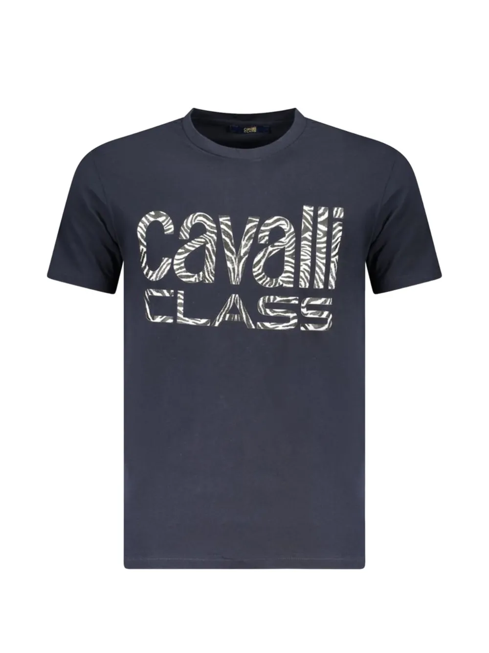 Cavalli Class zebra-print logo T-shirt - Blu