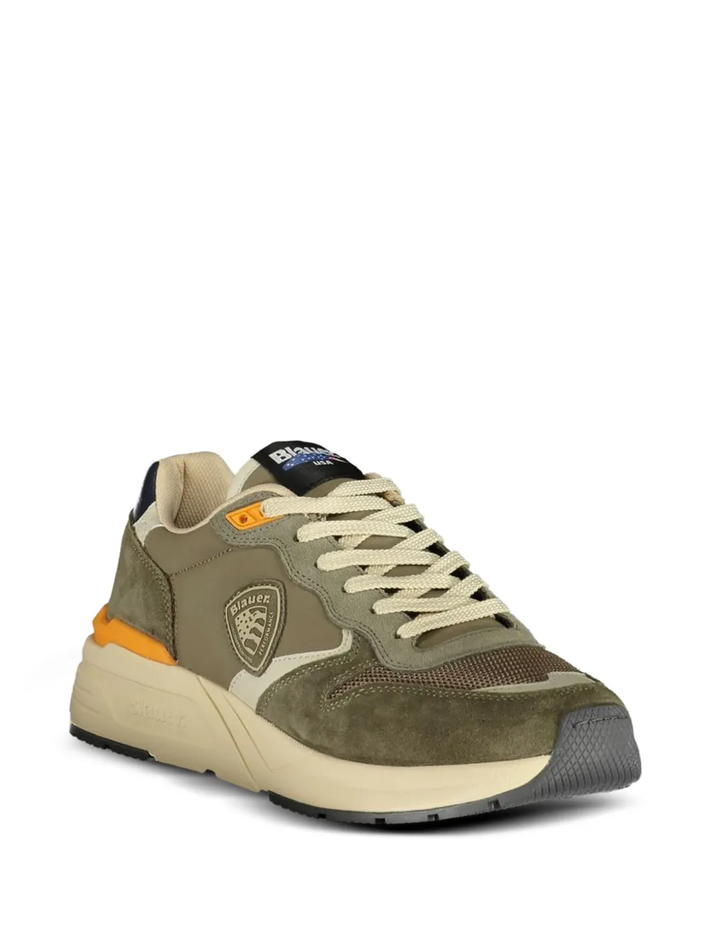 Blauer HT22 panelled suede sneakers Groen