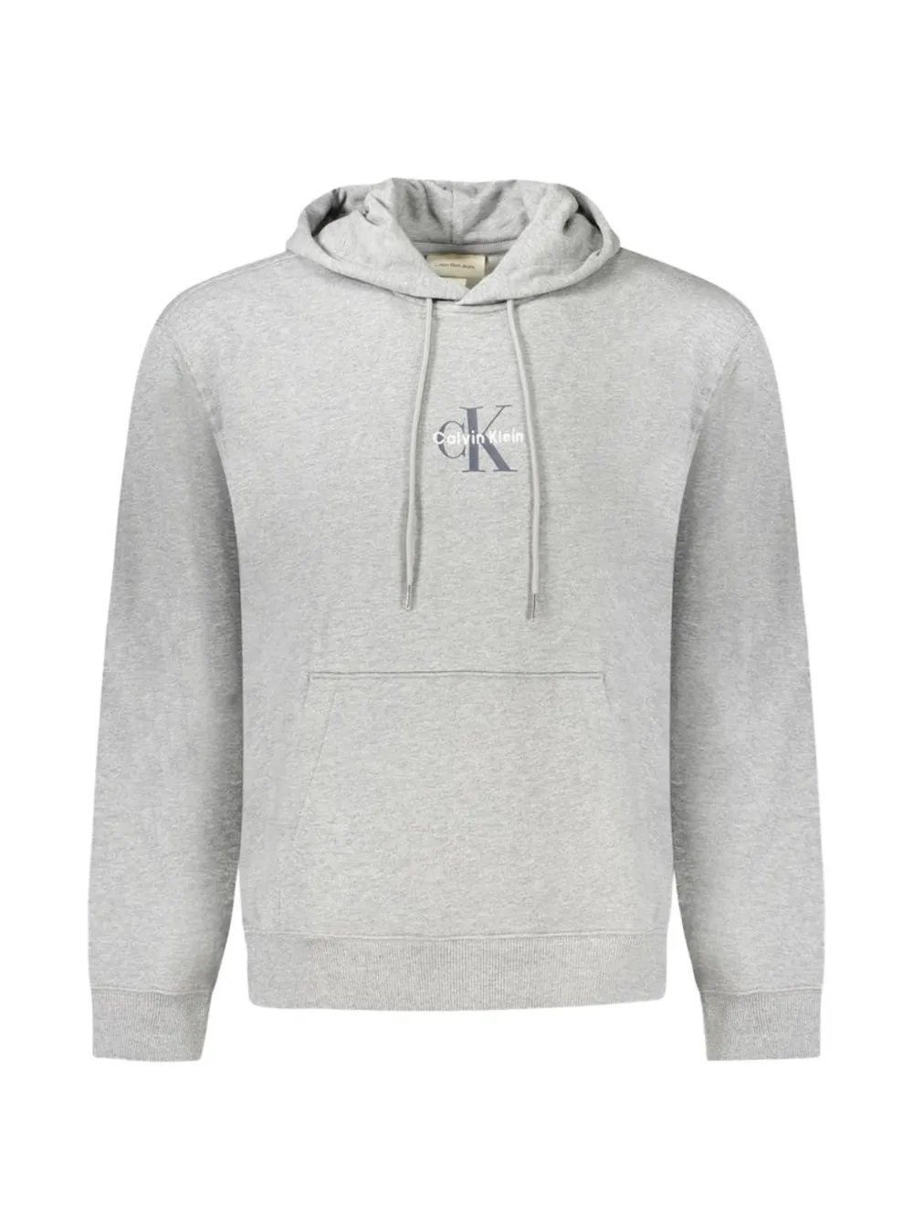 Calvin Klein 로고 자수 드로스트링 후디 | 그레이 | Image 1
